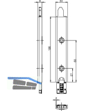 Anschlusseinheit Falzhebelgetriebe, Secury Automatic 130 Nut10,rechts,oben/unten