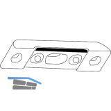 GU T�rkantriegel m. Schlie�blech und Buchse f. Stulpbreite 20 mm, silberf�rbig