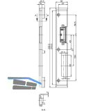 Schlie�blech Secury Automatic MR2 mit Austauschst�ck, 1flg. Rehau 730, links