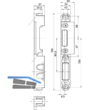 Lappenschlie�blech f�r Secury zum Einfr�sen, 195 x 24 x 27 mm, verstellbar