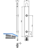 Anschlusseinheit zu Falzhebelgetriebe, Secury Automatic 160 mm, unten