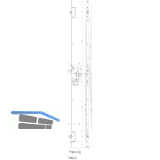Fluchtt�r-Mehrfachverriegelung 2110 1-flg. Funk. B, DM 55, rechts,rund,Edelstahl