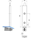 Anschlusseinheit zu Falzhebelgetriebe, Secury Automatic 130 mm,links, oben/unten
