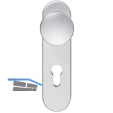 ECO Knopfkurzschild K 130, PZ 72 mm, silber eloxiert