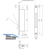 BMH Falztreibriegel 1155, DM 30, Stulp 235 x 24 mm, Edelstahl