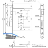 BMH Fluchtt�rschloss 6013 1-flg. Funktion E/EN 1125, links, Edelstahl Stulp 24