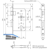BMH Fluchtt�rschloss 6028 1-flg. /EN 1125, links, Edelstahl Stulp 20