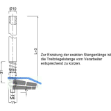 BMH Treibriegelstange 1109, 1500 mm, mit Feder f�r oben u. unten, Stahl verzinkt