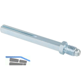 Rollenwechselstift Vierkant 9 x 90 mm, Stahl verzinkt
