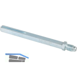 Rollenwechselstift Vierkant 9 x 120 mm, Stahl verzinkt