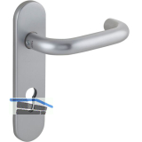 Dr�ckerlochteil 1754 mit Kurzschild au�en PZ 88 mm, rund, silber eloxiert