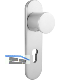 Knopfkurzschild 3054/5162DZAFH, PZ 88 mm, silber eloxiert