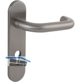 Dr�ckerlochteil 1754 mit Kurzschild au�en PZ 88 mm, rund, Edelstahl satiniert