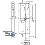BKS Fluchtt�rtreibriegel 1990, DM 40, Stulp 270 x 24 x 3 mm eckig, Edelstahl