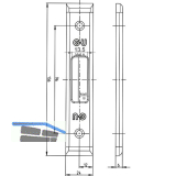 BKS Schlie�blech f�r MFV Secury Hauptfalle 1-flg, U-Stulp 24 x 6 x 120,Edelstahl