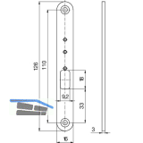 KFV Abdeckblech f�r Kabel�bergang ohne Geh�use, 16 x 126 x 3 mm, Edelstahl matt