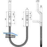 KFV Kabel�bergang verdeckt 180�,T�rseite 4m/Rahmenseite 8m Kabel,Steckverbindung