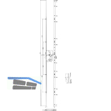 KFV MFV-Schloss BS 8100 �NORM, DM 55, Stulp 20 mm eckig, silber verzinkt