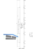 KFV MFV-Schloss BS 8100 DIN, DM 65, Stulp 20 mm eckig,verzinkt silber