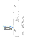 KFV MFV-Schloss BS 2300 �NORM, DM 65, Stulp 20 mm eckig, silber verzinkt