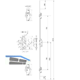 KFV MFV-Schloss BS 3700 DIN, DM 65,Stulp 2170 x 20 x 3 mm, eckig, verz. silber