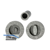 HOPPE Schiebet�rmuschel Set M471, runde Rosette WC, Messing silber antik