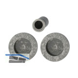 HOPPE Schiebet�rmuschel Set M471, runde Rosette BL, Messing silber antik