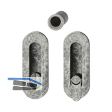 HOPPE Schiebet�rmuschel Set M472 - WC, ovale Rosette, Messing silber antik