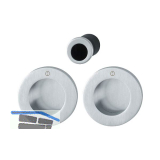HOPPE Schiebet�rmuschel Set M471, runde Rosette BL, Messing verchromt satiniert