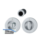 HOPPE Schiebet�rmuschel Set M471, runde Rosette WC, Messing verchromt satiniert