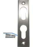 PZ-Rosette mit 2 PZ-Lochungen, eckig, Edelstahl matt