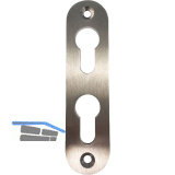 PZ-Rosette mit 2 PZ-Lochungen, oval, Edelstahl matt