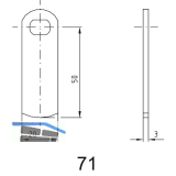 ASSA ABLOY Sperrnase f�r Elektronisches Schrankschloss Sense+PIN, Nr.71,gerade
