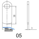 ASSA ABLOY Sperrnase f�r Elektronisches Schrankschloss Sense+PIN, Nr.5, gerade