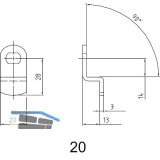 ASSA ABLOY Sperrnase f�r Elektronisches Schrankschloss Sense+PIN,Nr.20,gekr�pft