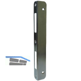 Winkelschlie�blech R 9 rund Blindlappen 27mm, bombiert, Stahl verz. silberf�rbig