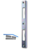 Winkelschlie�blech eckig Blindlappen 10mm,Ausschnitt bombiert, Stahl vermessingt