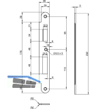 Schlie�blech EA 327 f�r Elektro-Mehrfachverriegelungsschl�sser, 232x30x3 mm