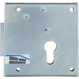 Gittertor-Anschlagriegelschloss Profilzylinder, DM 65 mm, rechts, Stahl verzinkt