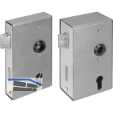 AMF Spezialschloss f�r Stahlkonstruktionen 140U, PZW, Kastenst.30mm,Stahl blank