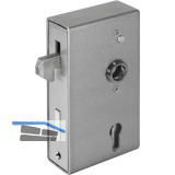 AMF Schiebetorschloss m.Schlosskasten u. Hakenfalle 140S,Kastenst.50,Stahl blank