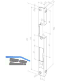 Winkelschlie�blech IW rund, rechts, 250 x 22x 12 mm, Edelstahl (51535-05)