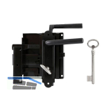 Kastenschloss, links, DM 60, 100 x 116 mm, Stahl schwarz lackiert