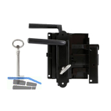 Kastenschloss, rechts, DM 60, 100 x 116 mm, Stahl schwarz lackiert