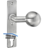 AMF Knopfkurzschild 439 gekr�pft, drehbar, 156x32x6 mm, Knopf � 55 mm,Edelstahl