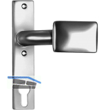 AMF Knopfkurzschild 486Z gekr�pft, fest,156x32x7 mm, Knopf 65x44 mm,silber elox.