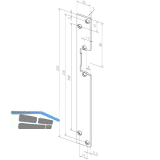 Flachschlie�blech HZ offen ohne Riegelausschnitt , 25x250x3, 01140-01,verzinkt