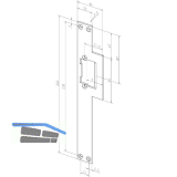 Lappenschlie�blech Lap lang, eckig ohne Riegelausschnitt,links,Stahl goldf�rbig