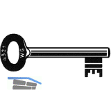 Keilbartschl�ssel LB/90 ohne Nut, vernickelt