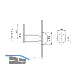 Blechmontagezylinder 19 mm gleichsperrend, Messing verchromt